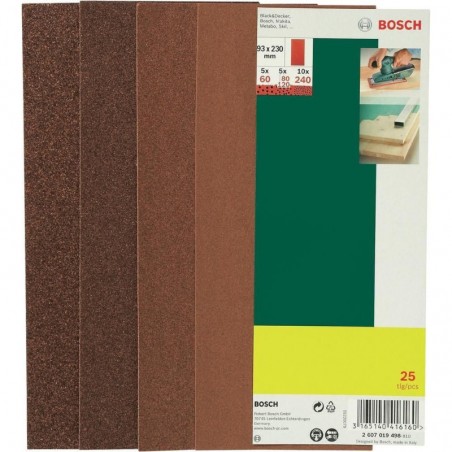 2607019498 BOSCH Set 25 foi abrazive granulatie 60, 80, 120, 240