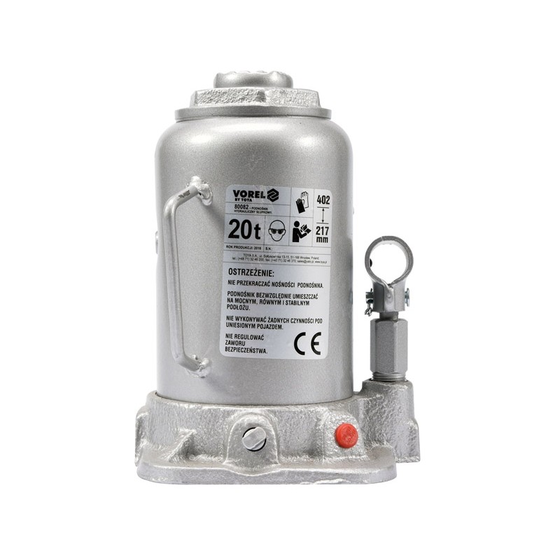 80082 VOREL Cric hidraulic cilindric 20T, inaltime 217- 402 mm