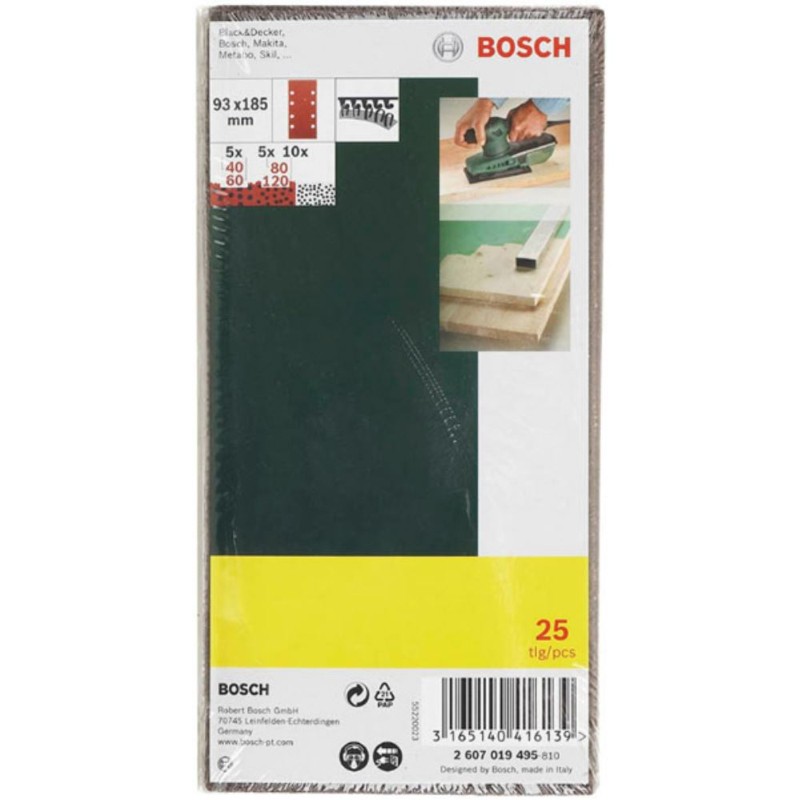 2607019495 BOSCH Set 25 foi abrazive granulatie 40, 60, 80, 120