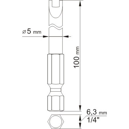 YT-0498 YATO Set doua capete surubelnita hex 1/4", 4x100 mm/ 8x100 mm