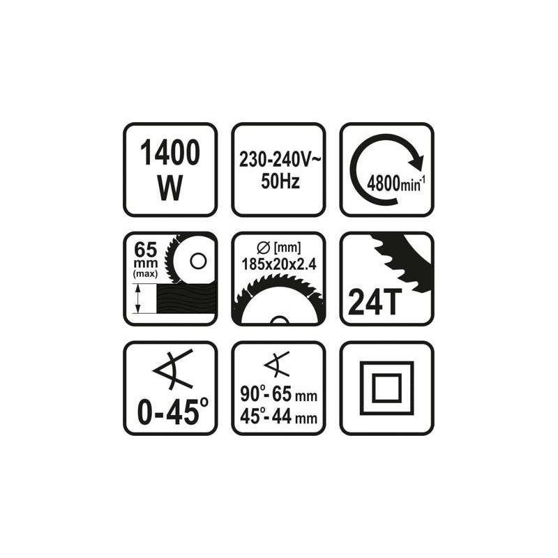 79257 STHOR Fierastrau circular putere 1400W, disc 185mm