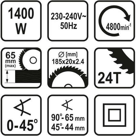 79257 STHOR Fierastrau circular putere 1400W, disc 185mm