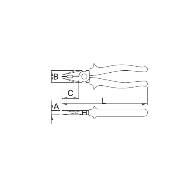 607869 Cleste combinat maner bimaterial taiere 2.5 mm lungime 200 mm