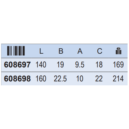 608698 UNIOR Cleste sfic 461/4G tais lateral taiere maxim 2.5mm 160mm