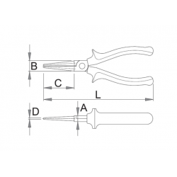 607881 UNIOR Cleste cu varfuri rotunde 476/1BI lungime 160 mm