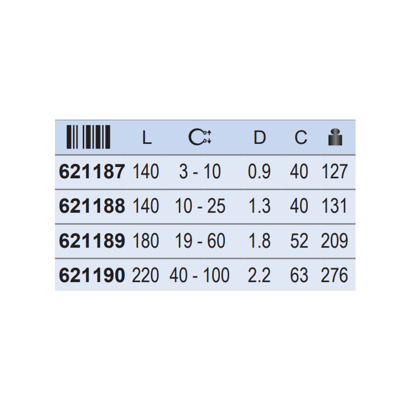 621190 UNIOR Cleste inel siguranta exterior, varfuri drepte, 40-100mm.