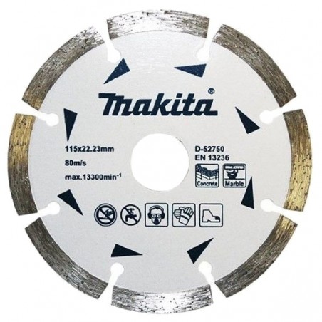 D-52750 Makita Disc diamantat segmentat, taiere uscata, 115x22.23x7 mm