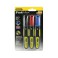 STANLEY Marker permanent tip dalta, negru, rosu, albastru, varf lat, ambalat 0-47-315