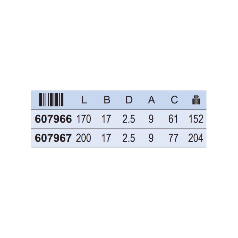 607966 UNIOR Cleste varf indoit tais lateral 512/1BI maxim 2mm 170mm