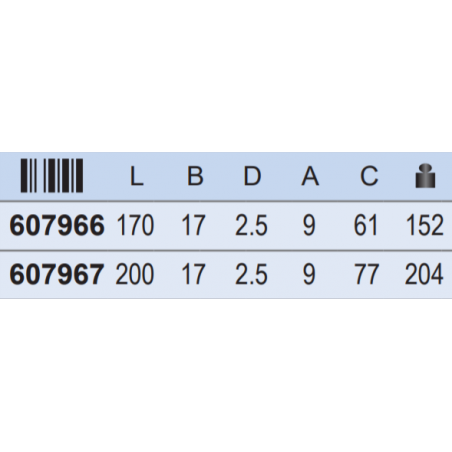 607966 UNIOR Cleste varf indoit tais lateral 512/1BI maxim 2mm 170mm