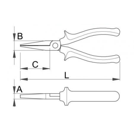 607878 UNIOR Cleste cu varfuri late 472/1BI lungime 140 mm