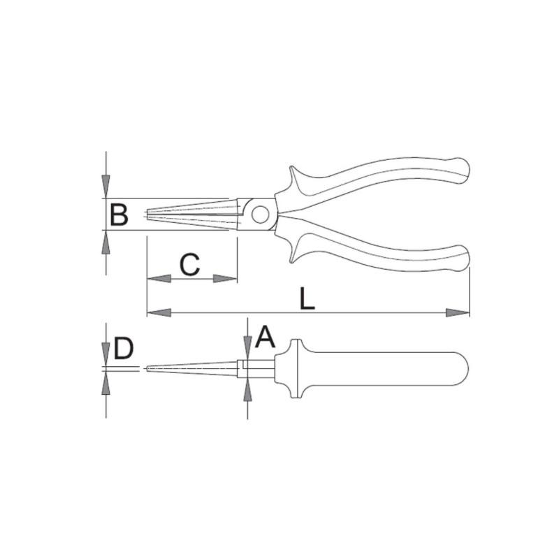 607880 UNIOR Cleste cu varfuri rotunde 476/1BI lungime 140 mm