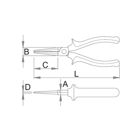 607880 UNIOR Cleste cu varfuri rotunde 476/1BI lungime 140 mm