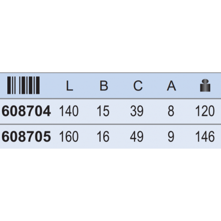 608704 UNIOR Cleste cu varfuri late 472/4G lungime 140 mm
