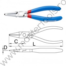621205 UNIOR Cleste inel siguranta intern, varfuri drepte,19-60 mm.