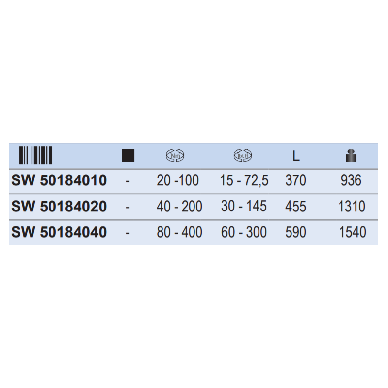 SW50184010 STAHLWILLE Cheie dinamometrica dreptunghi 9x12 mm 20-100Nm