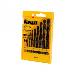 DT5911 DeWALT Set 10 burghie HSS-R cu prindere cilindrica de 1 la 10mm