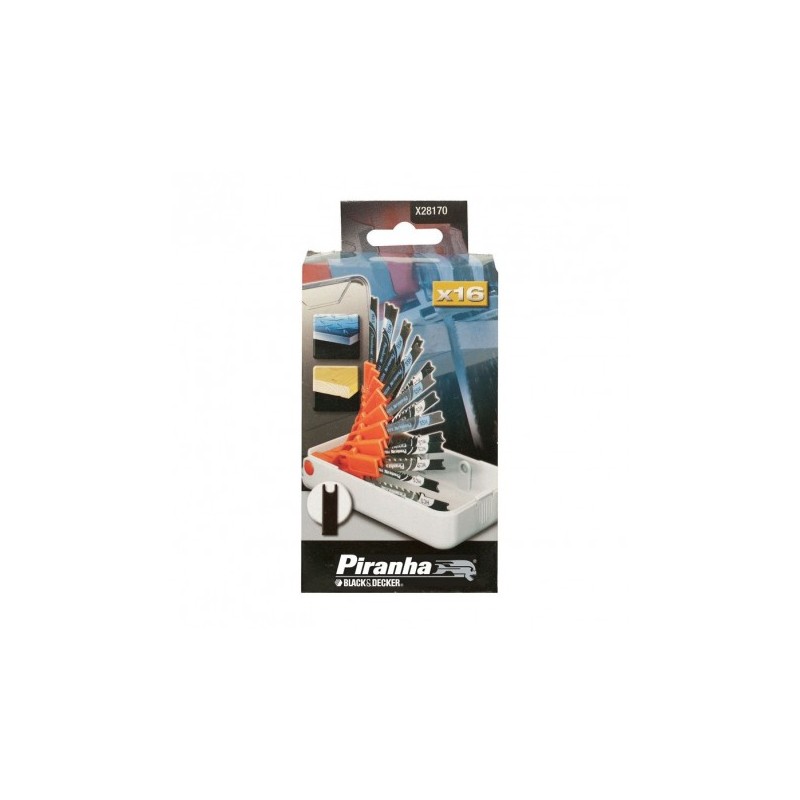 X28170 BLACK&DECKER Set 16 panze combinate cu prindere tip U pentru fierastrau pendular