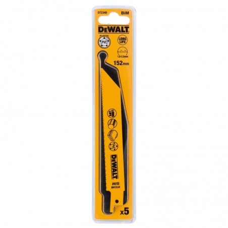 DT2348 DeWALT Set 5 Lame Bi-Metal fierastrau orizontal de 152mm pentru taiat plastic