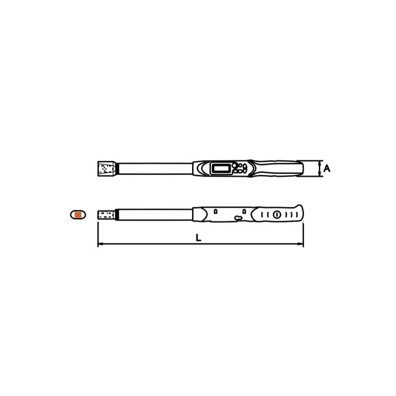57588 EGAMASTER Cheie dinamometrica dreptunghi 14x18mm cuplu 17-340Nm