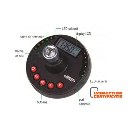 IST-5W200A INSIZE Adaptor dinamometric patrat 1/2 cuplu 40-200 Nm