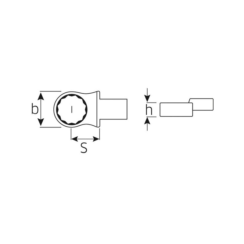 SW58221019 Cap cheie inelara 19mm cheie dinamometrica prindere 9x12mm
