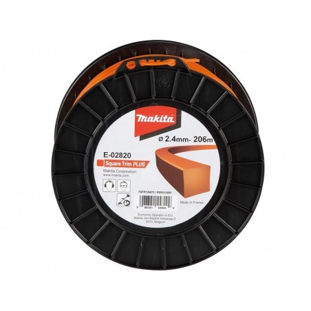 E-02820 MAKITA Fir nylon patrat PLUS 2.4mm grosime si 206m lungime