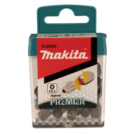 E-03252 MAKITA Set 15 biti Impact Premier PZ2 25mm, prindere hex 1/4"