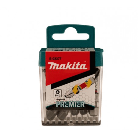 E-03377 MAKITA Set 10 biti Impact Premier PH2 50mm, prindere hex 1/4