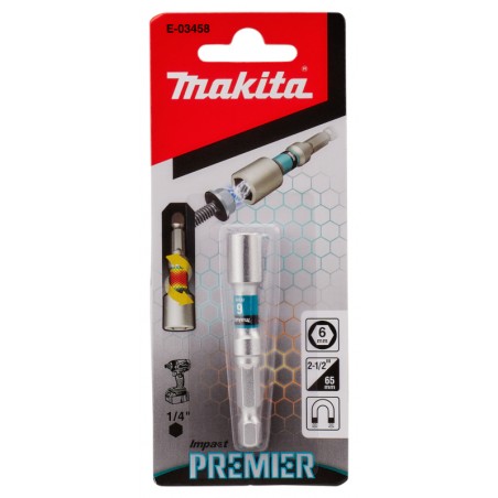 E-03458 MAKITA Cheie tubulara 6x65mm, prindere hexagon 1/4"