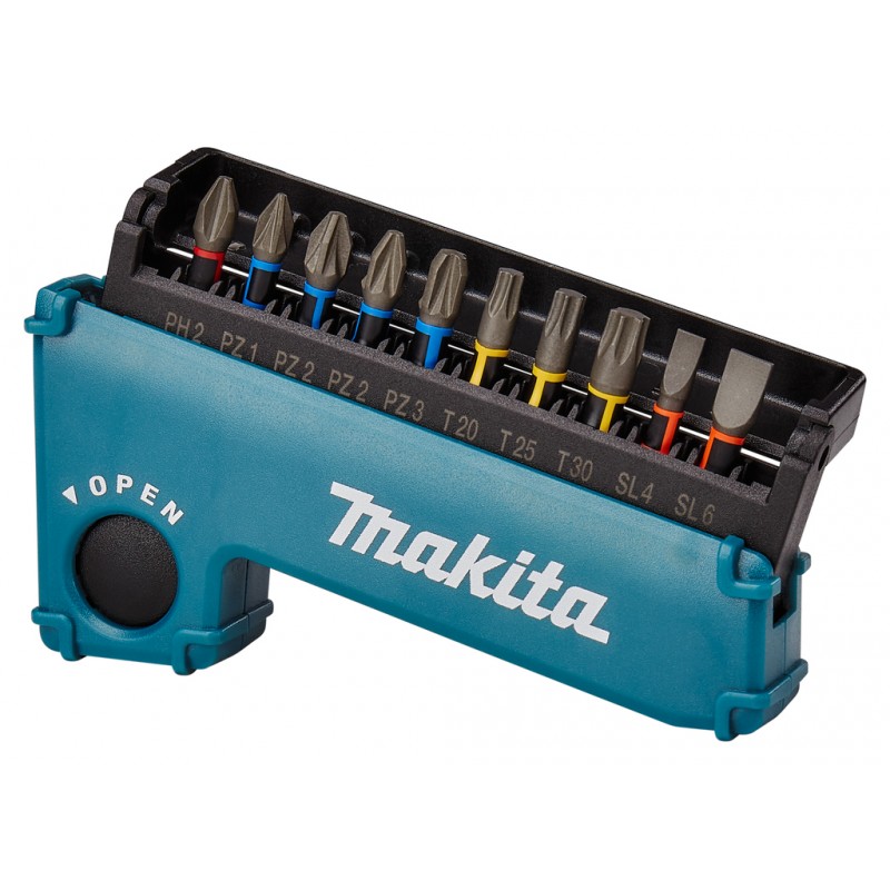E-03573 Makita Set 10 biti 25mm Impact Premier si suport magnetic