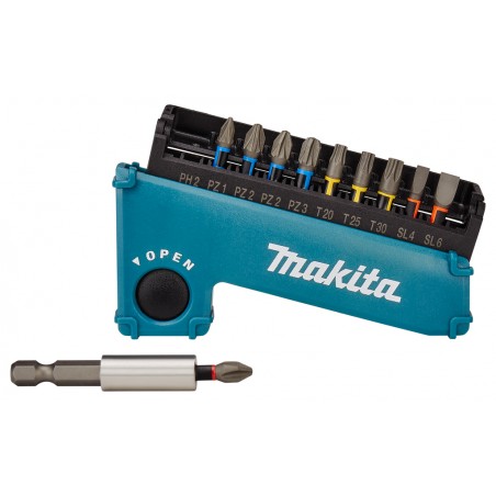 E-03573 Makita Set 10 biti 25mm Impact Premier si suport magnetic