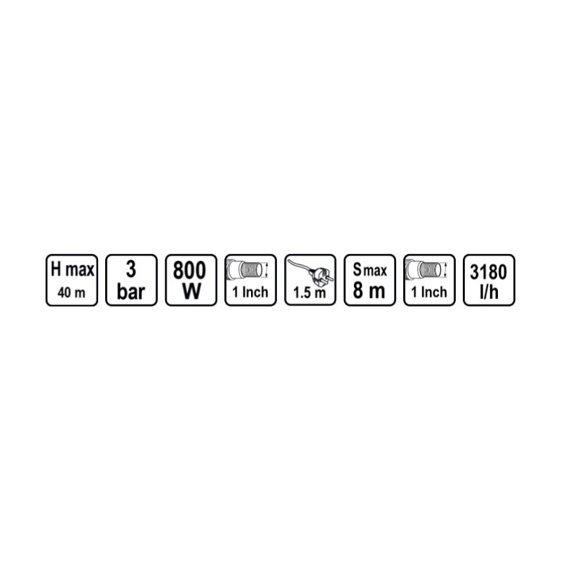 071106 RAIDER RD-WP800S Hidrofor cu rezervor 20L 800W debit 3180 l/h