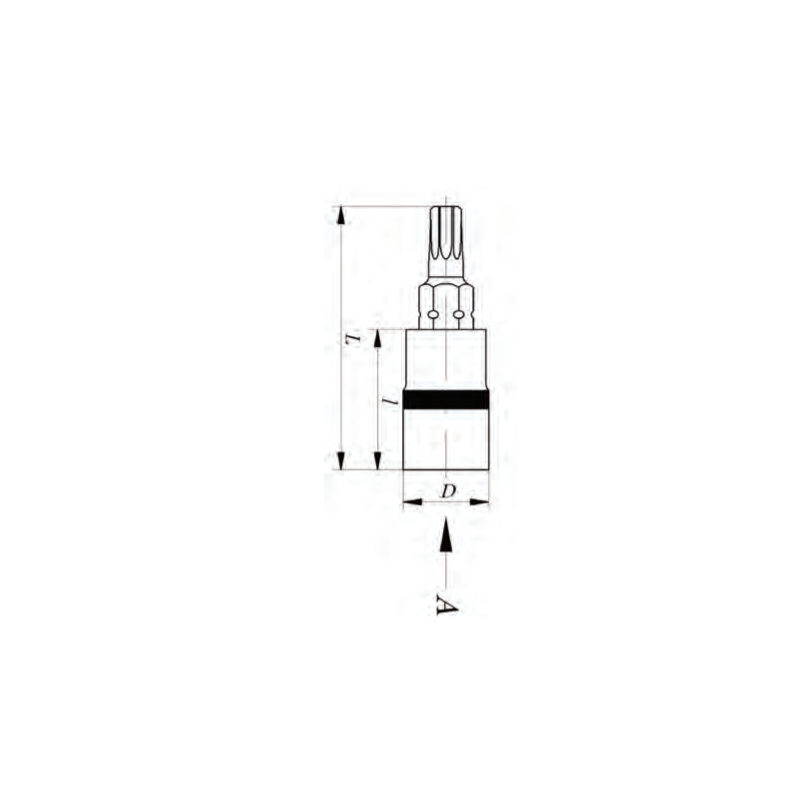 331603 TOPMASTER Cheie tubulara bit T15 torx prindere patrat 1/4