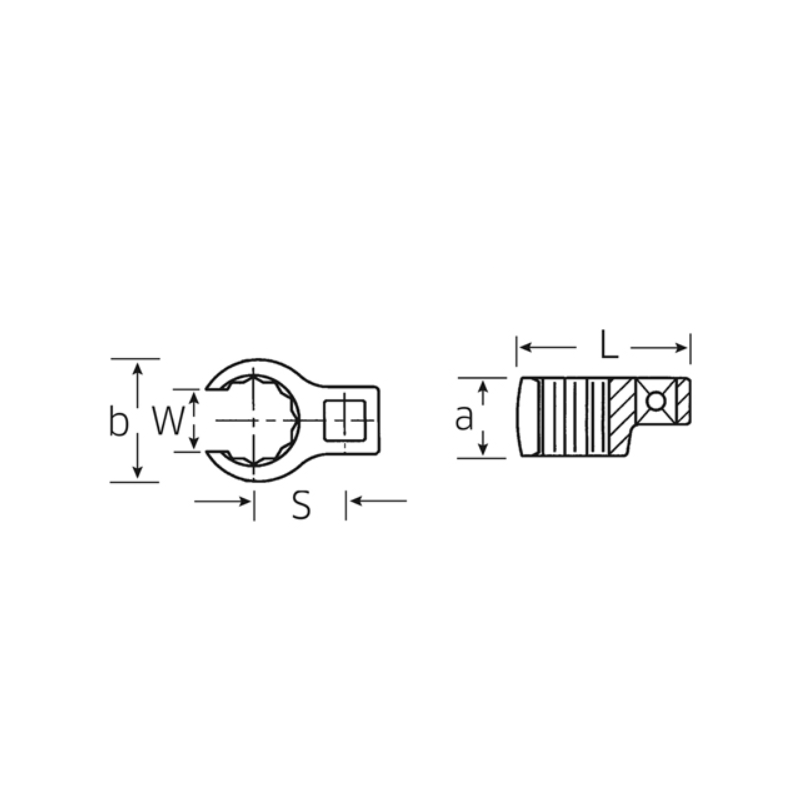 SW02190027 STAHLWILLE Cap cheie inelara decupata 27 mm patrat 1/2"