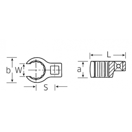 SW03190040 STAHLWILLE Cap cheie inelara decupata 40 mm patrat 1/2"