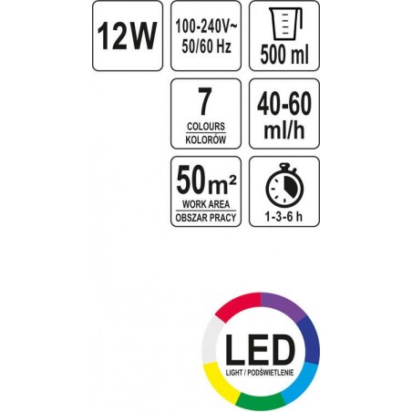 66903 LUND Difuzor aromaterapie cu telecomanda 500 ml, 12 W