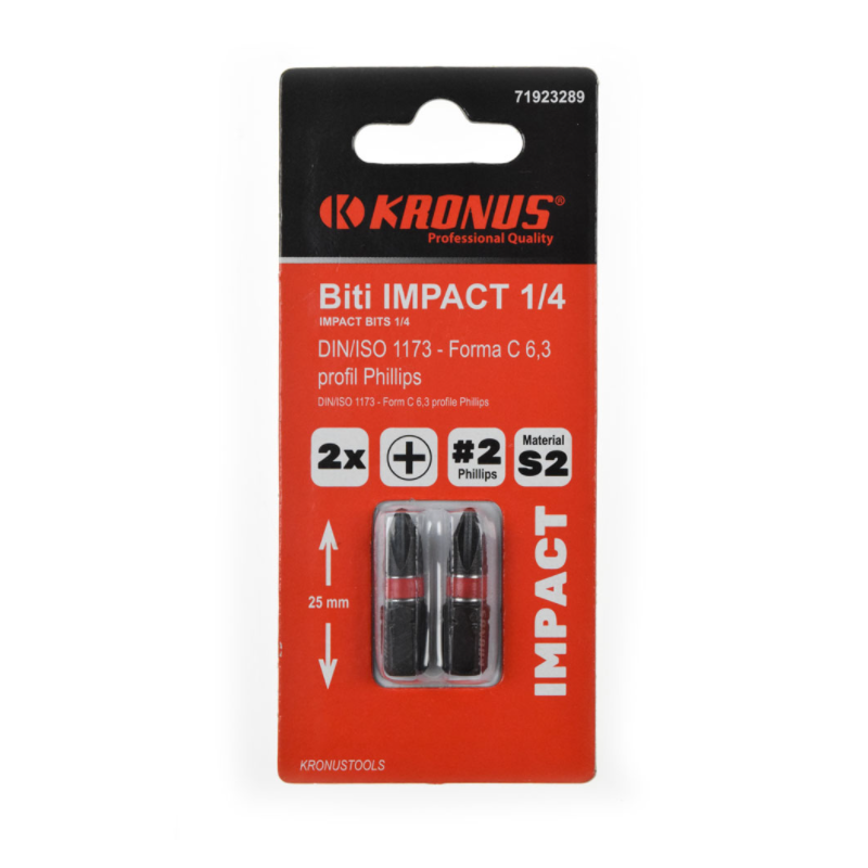 71923323 KRONUS Set 2 biti cruce PH3 de impact hexagon 1/4
