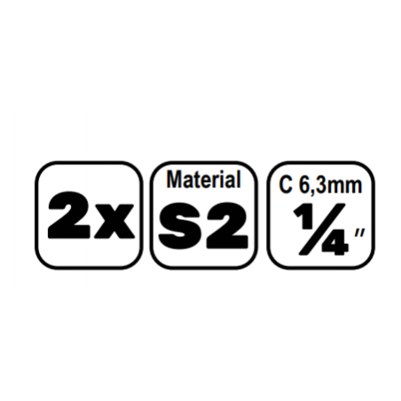 71923355 KRONUS Set 2 biti stea PZ2 de impact prindere hexagonala 1/4"