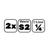 71923355 KRONUS Set 2 biti stea PZ2 de impact prindere hexagonala 1/4"