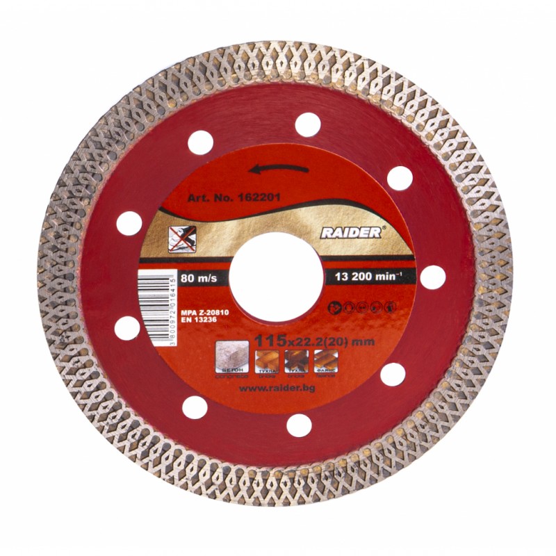 162201 RAIDER Disc diamantat TURBO super-slim 115x22.2mm RD-DD21