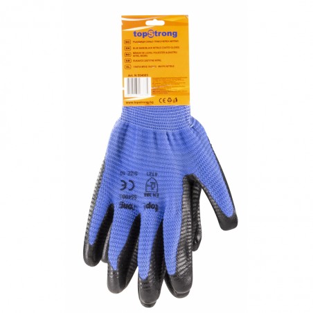 554003 TOPSTRONG Manusi de lucru albastre cu baza neagra, marimea 10