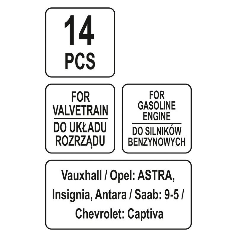YT-06027 YATO Set 14 piese de blocare distributie, motoare benzina