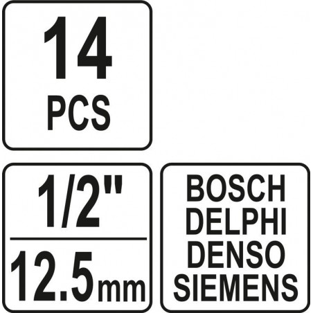 YT-06174 YATO Set 14 extractoare injectoare BOSCH, DELPHI