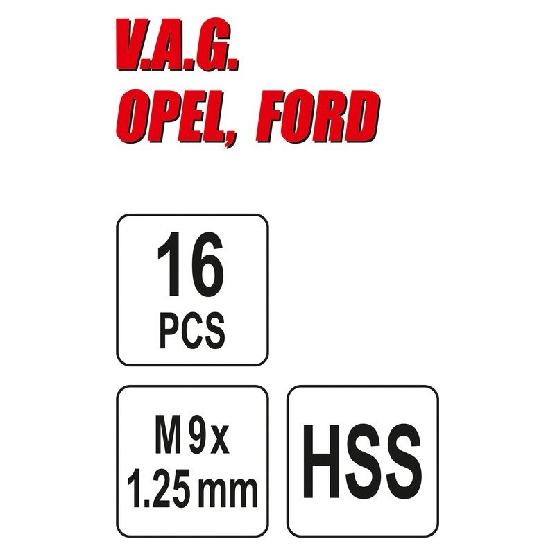 YT-17700 YATO Kit reparat filete FORD/OPEL/VAG, 16 piese
