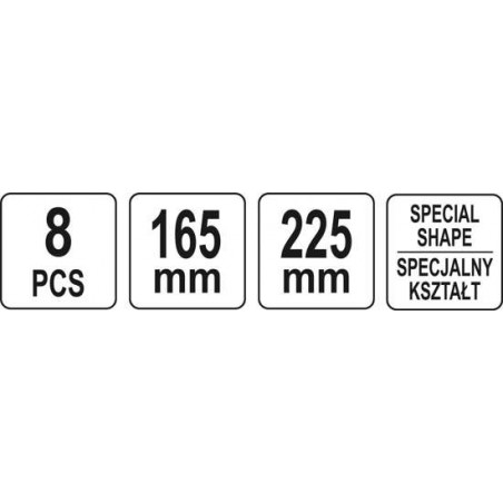 YT-08431 YATO Set 8 carlige pentru o-ring, lungime 165mm/ 225mm