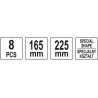 YT-08431 YATO Set 8 carlige pentru o-ring, lungime 165mm/ 225mm