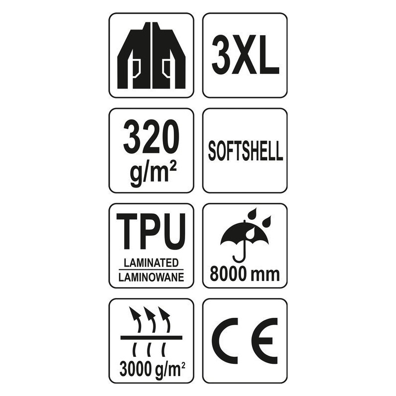 YT-79555 YATO Jacheta cu gluga, softshell, marimea XXXL