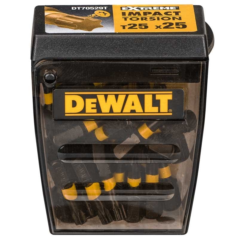 DT70529T DeWALT Set 25 biti de impact cu profil T25 si lungime 25mm