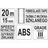 YT-71570 YATO Ruleta cu banda din fibra de sticla 20m x 15mm